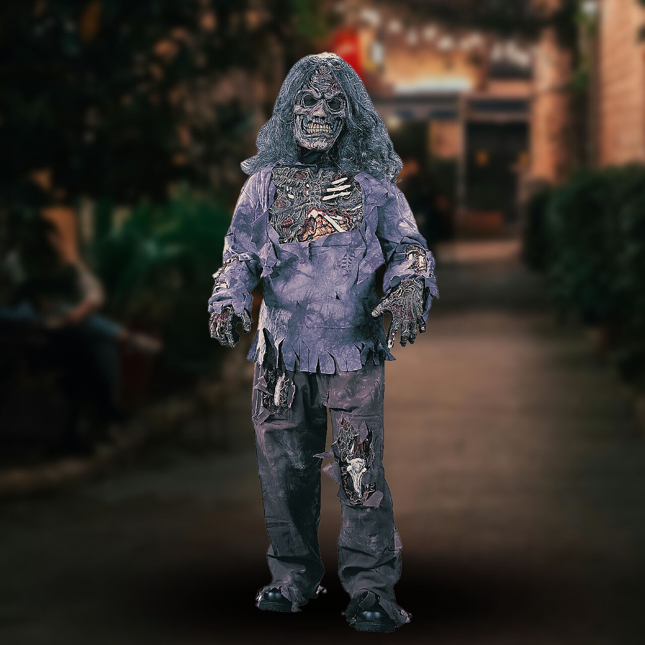 Boys Zombie Costume with Realistic Rotting Corpse and Bone Details